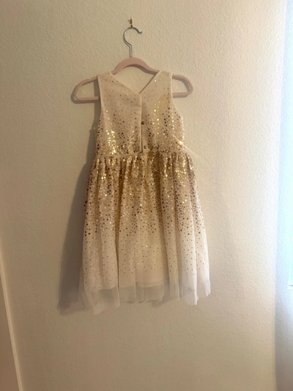 H&M Girls Gold Sequin Tulle Party Dress | Size 4–5Y| Holiday